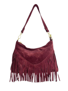 Sierra Suede Fringe Shoulder / Crossbody Bag (ELP2308)